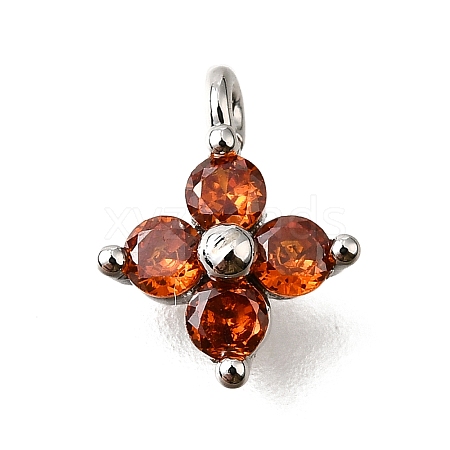 Brass Micro Pave Cubic Zirconia Pendants KK-D356-07C-P-1