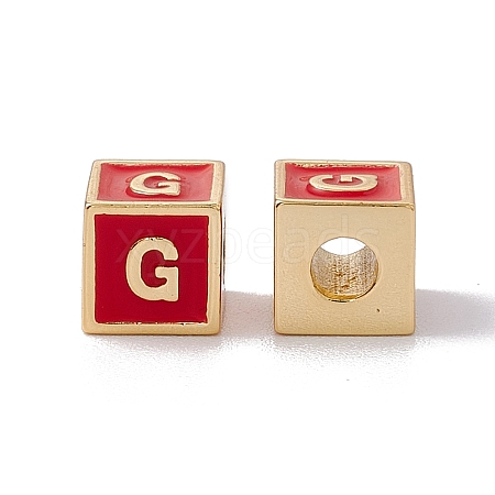 Rack Plating Brass Enamel Beads KK-B060-04G-03G-1