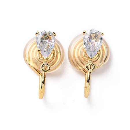 Brass Micro Pave Cubic Zirconia Ear Cuff Findings KK-F898-15F-G-1