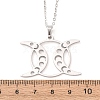 304 Stainless Steel Triple Moon Pendant Cable Chain Necklaces for Men Women NJEW-K308-01D-P-5