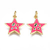 Brass Micro Pave Cubic Zirconia Enamel Charms ZIRC-Q200-025D-NF-1