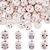 100Pcs 4 Styles Wood European Beads WOOD-GF0002-25-1