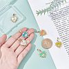  6Pcs 6 Colors Brass Clear Cubic Zirconia Pendants ZIRC-NB0001-68-3