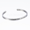 304 Stainless Steel Inspirational Cuff Bangles BJEW-K173-14P-2