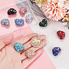   10Pcs 10 Color Heart Handmade Polymer Clay Rhinestone Beads CLAY-PH0001-90-5