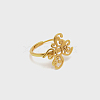 Brass Open Adjustable Rings Base KK-WH0077-06G-1