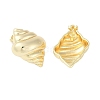 Sea Snail Brass Stud Earrings for Women EJEW-S232-01G-2