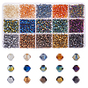 DICOSMETIC 2400Pcs 15 Colors Electroplate Glass Bead Strands EGLA-DC0001-09-1