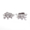 Brass Micro Pave Cubic Zirconia Links connectors ZIRC-K081-54P-1