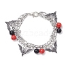 Halloween Theme 304 Stainless Steel Figaro Chains Multi-strand Bracelets BJEW-JB12094-01-5