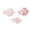 Natural Scallop Shell Copper Wire Wrapped Connector Charms PALLOY-TA00199-1