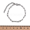 Tarnish Resistant 304 Stainless Steel Paperclip Chain Bracelet for Men Women BJEW-E031-03P-05-4