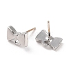 Silver Alloy Stud Earring Findings EJEW-H108-01B-S-2