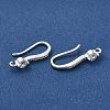 Rack Plating Brass Micro Pave Clear Cubic Zirconia Earring Hooks KK-A231-05S-2