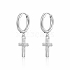 Elegant Stainless Steel Cross Earrings with Diamonds for Women's Daily Wear QX9775-2-1
