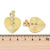 Brass Micro Pave Clear Cubic Zirconia Stud Earrings KK-U058-61G-5