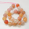 Faceted Natural Agate Beads Strands G-Q839-8mm-1