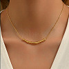 304 Stainless Steel Twisted Curved Bar Pendant Necklaces for Women SJ7114-1-1
