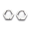 Tarnish Resistant 304 Stainless Steel Hexagon Huggie Hoop Earrings STAS-H156-03B-P-2