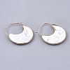 Natural Howlite Crescent Moon Dangle Hoop Earrings G-S344-75I-2