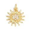 Brass Micro Pave Clear Cubic Zirconia Pendants KK-D258-08G-02-1
