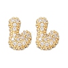 Brass Micro Pave Cubic Zirconia Stud Earrings EJEW-Z091-04G-L-2