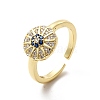 Cubic Zirconia Sun Open Cuff Ring KK-H439-49G-1