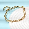 304 Stainless Steel Paperclip Chains Bracelet & Necklace Jewelry Sets SJEW-L199-21G-3