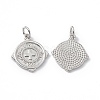 Rack Plating Brass Micro Pave Clear Cubic Zirconia Pendants KK-B065-12P-1