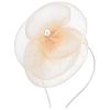 Hat Flower Mesh Organza Feathers on a Hair Band Party Headwear for Girls and Women OHAR-WH0051-009-1