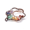 7 Chakra Flower Natural Mixed Stone Copper Wire Wrapped Chip Big Pendants G-E195-12R-01-3