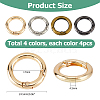 24Pcs 4 Colors Alloy Spring Gate Rings FIND-HS0001-26C-2