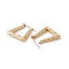 Ion Plating(IP) 304 Stainless Steel Trapezoid with Bamboo Hoop Earrings for Women EJEW-G314-07G-2