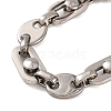 Tarnish Resistant 304 Stainless Steel Oval Link Chain Bracelets BJEW-B078-79P-2