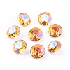 Pointed Back & Back Plated Glass Rhinestone Cabochons RGLA-J012-8mm-001AP-1