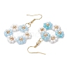 Handmade Glass Seed Beads Flower & 304 Stainless Steel Dangle Earrings for Women EJEW-JE06201-4