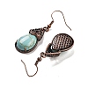 Synthetic Turquoise Teardrop Dangle Earrings EJEW-B055-01R-25-2