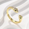 Brass Micro Pave Cubic Zirconia Cuff Rings for Women RJEW-Z084-01G-01-1