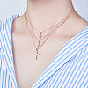 SHEGRACE 925 Sterling Silver Tri-Tiered Necklaces JN743B-4