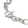 304 Stainless Steel Figaro Chain Necklace with Toggle Clasp for Men Women STAS-P300-01P-3