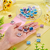 30Pcs UV Plating Printed Opaque Acrylic Beads OACR-TA0001-73C-6