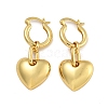 Rack Plating Heart Brass Hoop Earrings EJEW-C116-06G-1