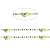 Handmade Brass Enamel Heart with Evil Eye Link Chain CHC-I045-17G-2