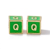 Rack Plating Brass Enamel Beads KK-B060-04G-02Q-2