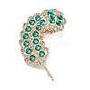 Leaf Alloy Pave Acrylic Rhinestone Brooch JEWB-C029-17C-1