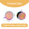 8Pcs 4 Colors 304 Stainless Steel Vortex Cuff Earrings EJEW-HS0001-14-2