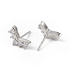 Clear Cubic Zirconia Crown Stud Earrings EJEW-L234-077P-2