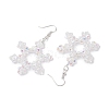 Snowflake Glass Dangle Earrings EJEW-TA00474-4
