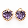 Brass Micro Pave Cubic Zirconia Charms KK-S356-773C-1