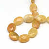 Faceted Oval Natural Topaz Jade Beads Strands G-R303-10-2